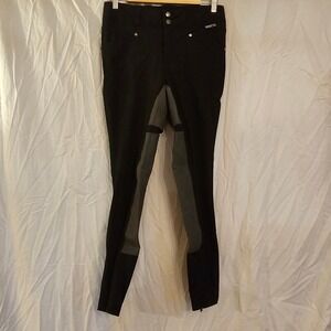 Kerrits Womens Full Seat Equestrian Riding Breeches Black Grey Size Large